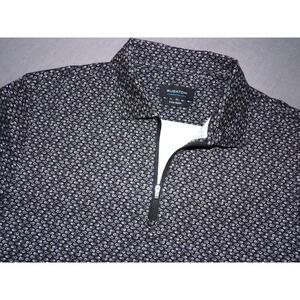 BUGATCHI OooH Cotton Tech 8 Way Stretch 1/4 Zip Casual Polo Shirt Men's Medium